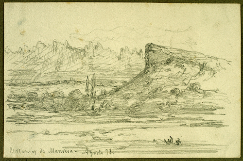 Dibuix - Vista de Montserrat