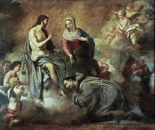Pintura - Jesús concedeix a sant Francesc la indulgència de la Porciúncula -