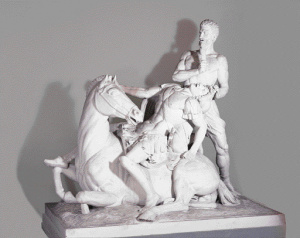 Escultura - Almogàver matant un cavaller francès -