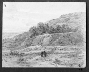 Dibuix - Paisatge amb figures -