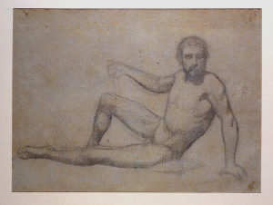 Dibuix - Nu masculí recostat -