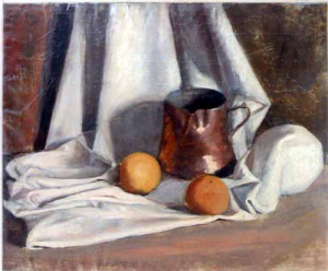 Pintura - Bodegó amb gerro de coure i taronges -