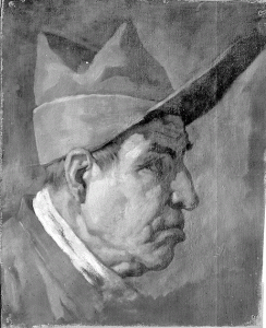 Pintura - Cap d’home de perfil amb gorra -