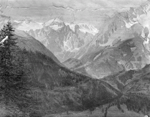 Pintura - Paisatge dels Alps (Briançon) -