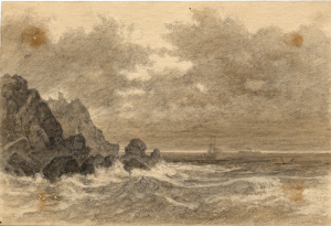 Dibuix - Temporal a la Costa Brava -