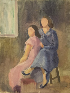 Pintura - Dues dones assegudes -