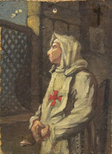 Pintura - Monja mirant per una gelosia -