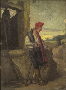 Pintura - Pagès al costat d’un pou -